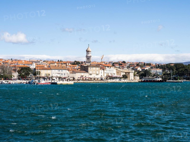 View over the marina to the town of Krk