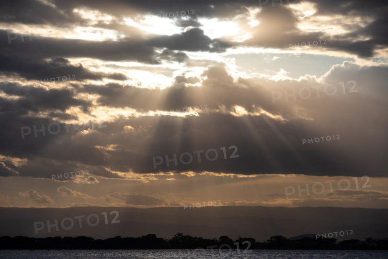 Sunbeams over a lake