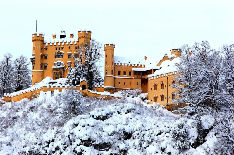 Hohenschwangau Castle in winter