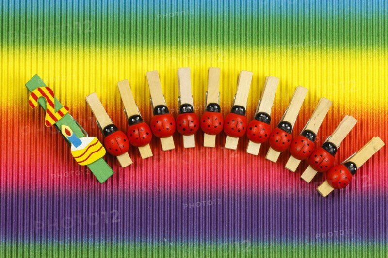 Clothes pegs and number 2