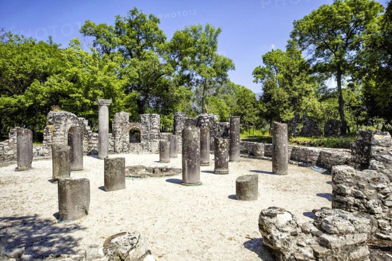 Butrint ruins near the city of Saranda in the south of the country