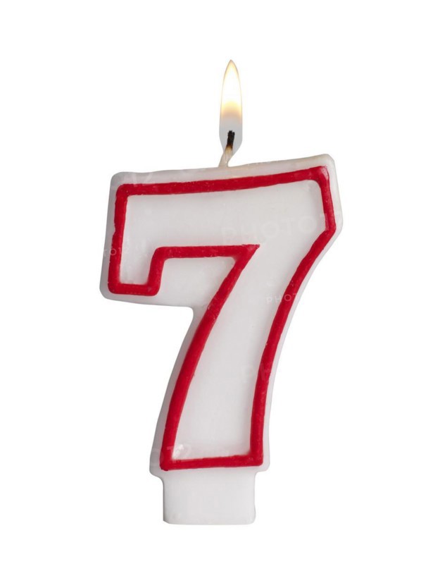 Number Seven Birthday Candle