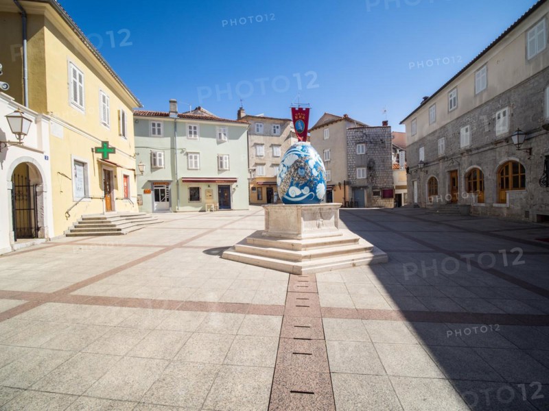 Historical fountain at Easter time