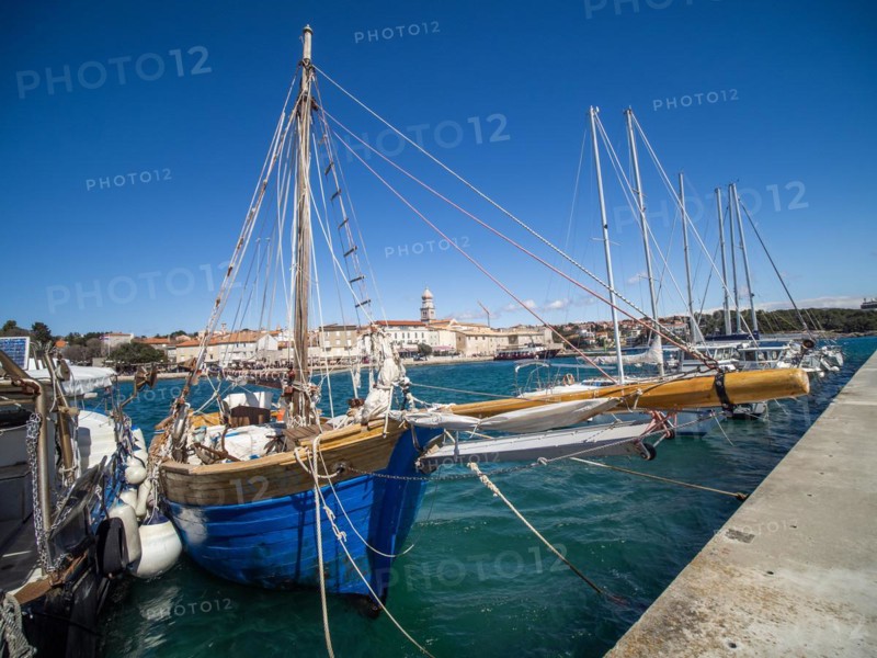 View over the marina to the town of Krk