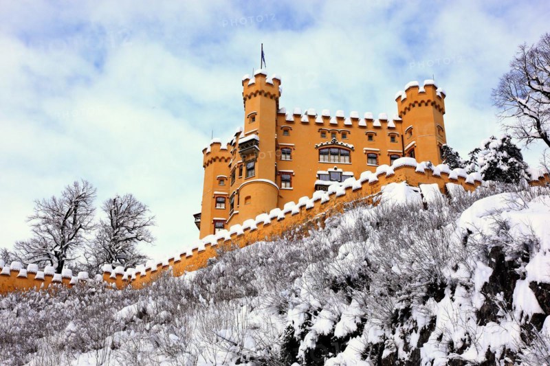 Hohenschwangau Castle in winter