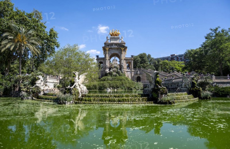 Fountain Font de la Cascada with waterfall
