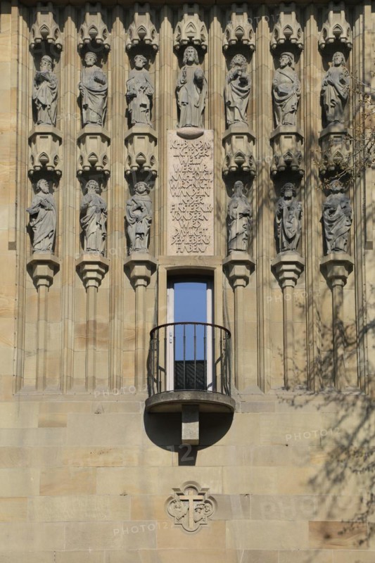 Historical statues of the apostles and Jesus from the former apostle gate of the collegiate church