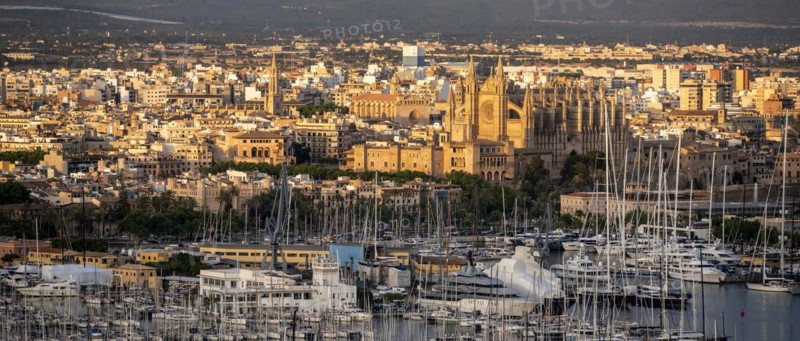 View over Palma de Majorca in the evening light