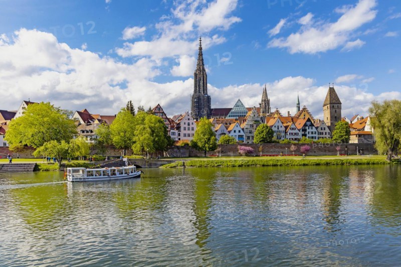 Danube bank with view of the historic old town
