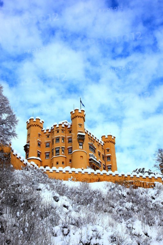 Hohenschwangau Castle in winter