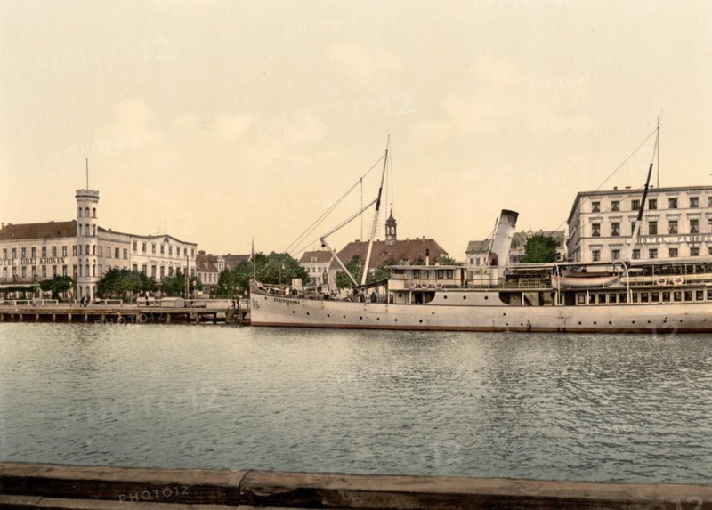 Courthouse and hotels on the Baltic Sea in Swinemuende
