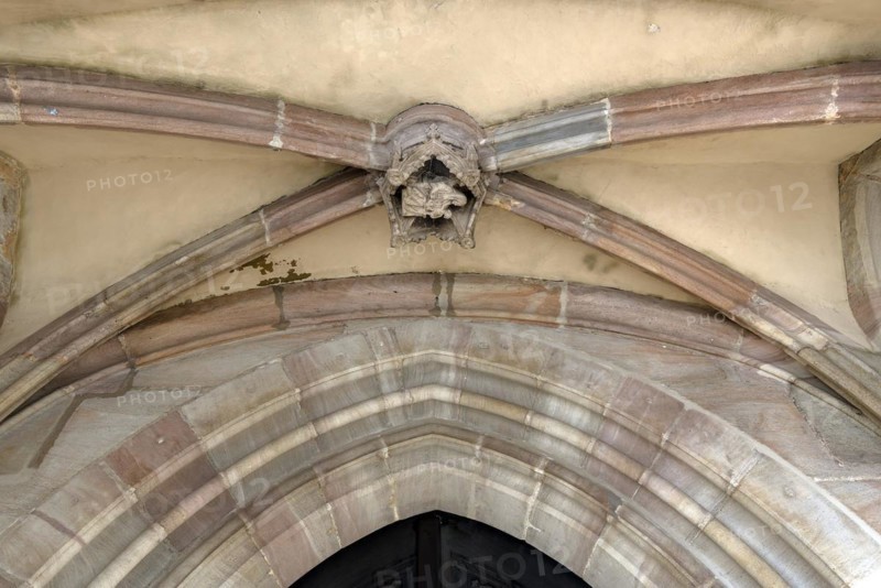 Vault with Madonna figure in the vestibule of the baker's portal