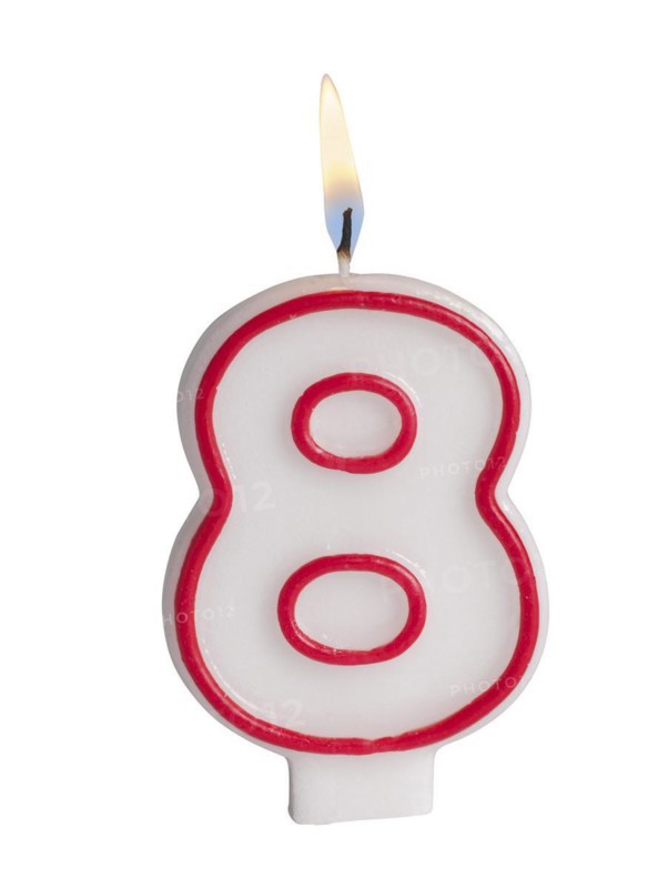 Number Eight Birthday Candle