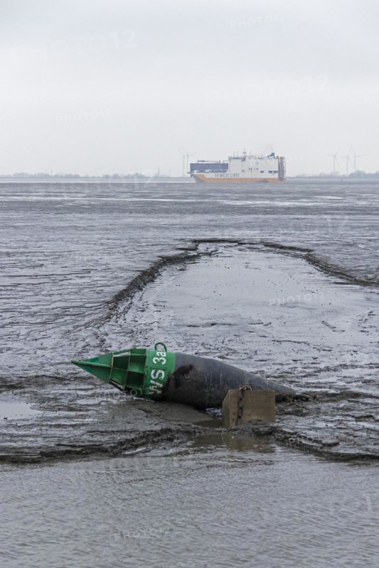 Buoy lies in the silt
