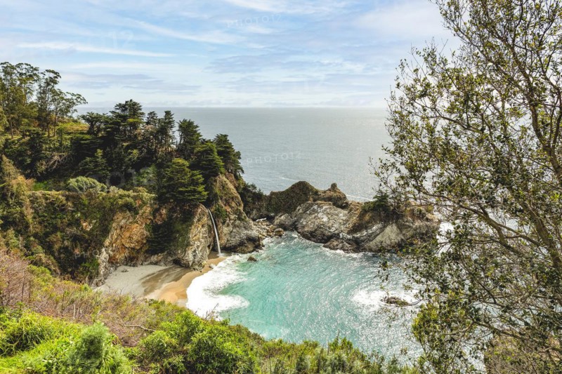 High angle view of McWay Falls