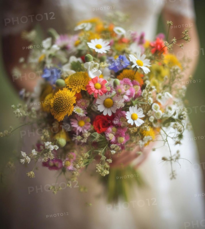 A colourful bouquet of wild flowers