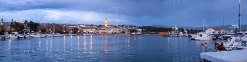 View over the marina to the town of Krk
