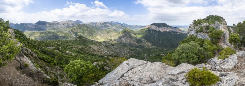 View over the mountains of the Serra de Tramuntana