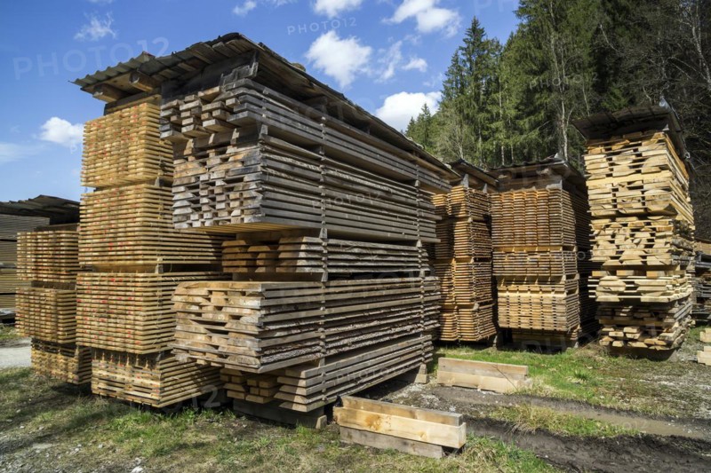 Stored sawn timber