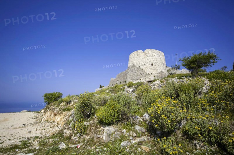 Fortress Lekuri on the coast of the Ionian Sea