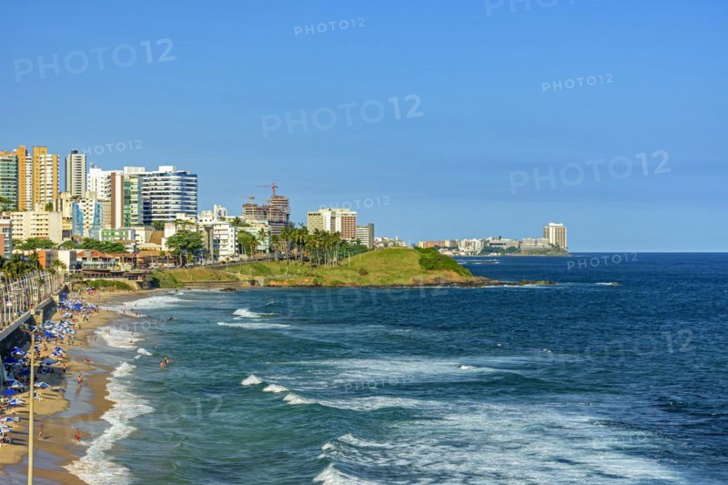 Top view of Praia da Barra in Salvador