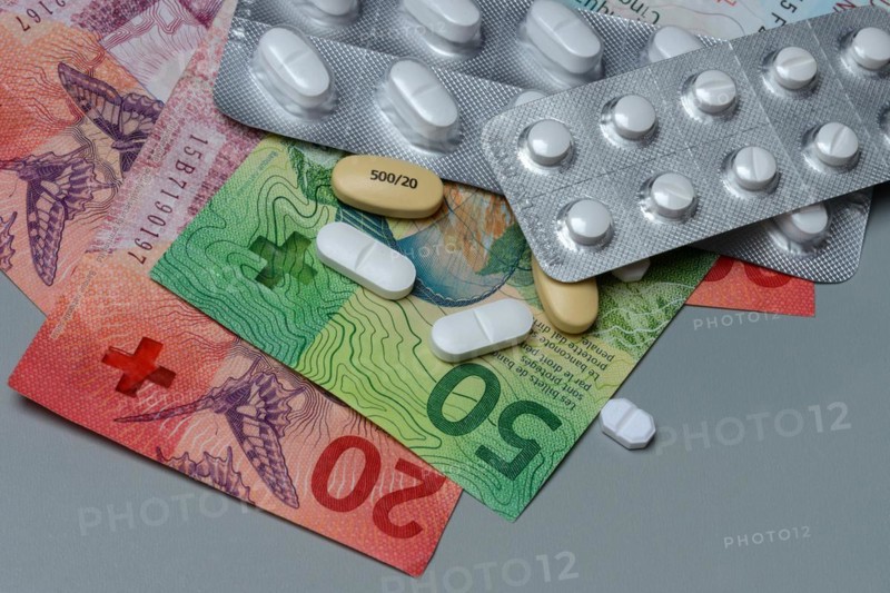 Swiss banknotes and medicines