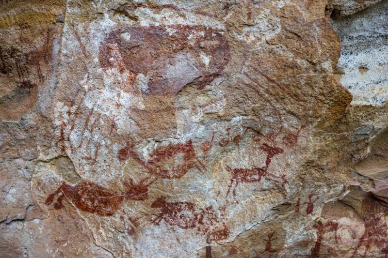 Rock art painting at Pedra Furada