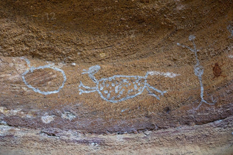 Rock art painting at Pedra Furada