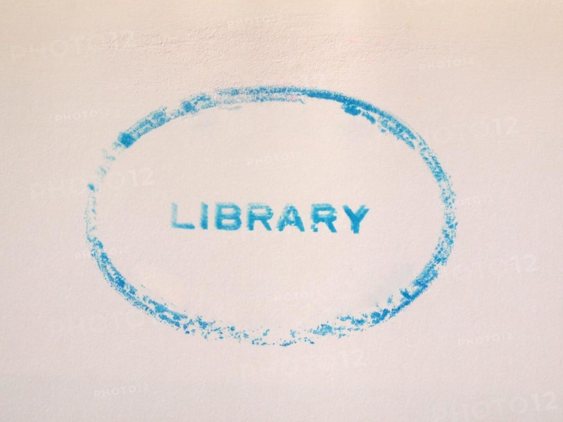 Library stamp on book