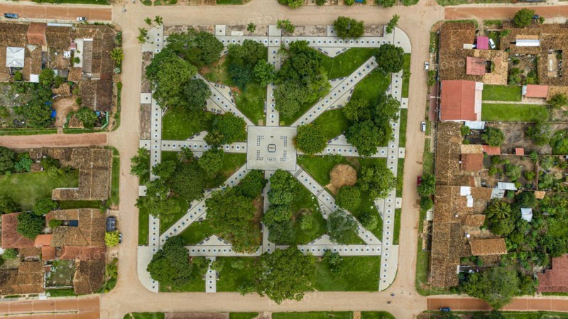 Aerial of the San Miguel mission