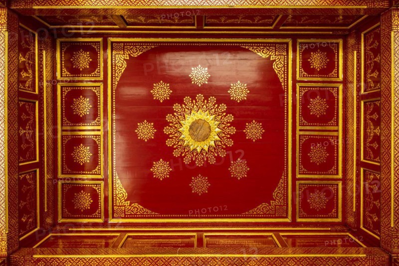 Ceiling of the Siamese Temple Sala-Thai II in the spa garden Bad Homburg vor der Hoehe