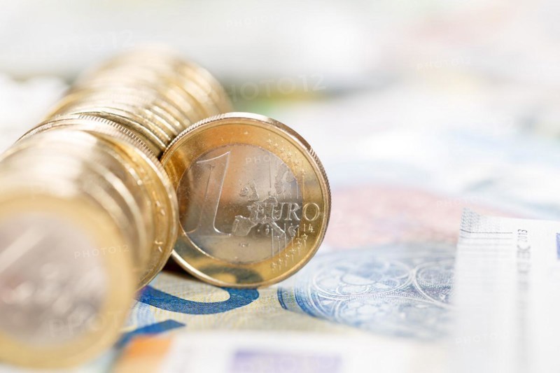 One euro Coin Save Money Finance Pay with Text Free Space in Stuttgart