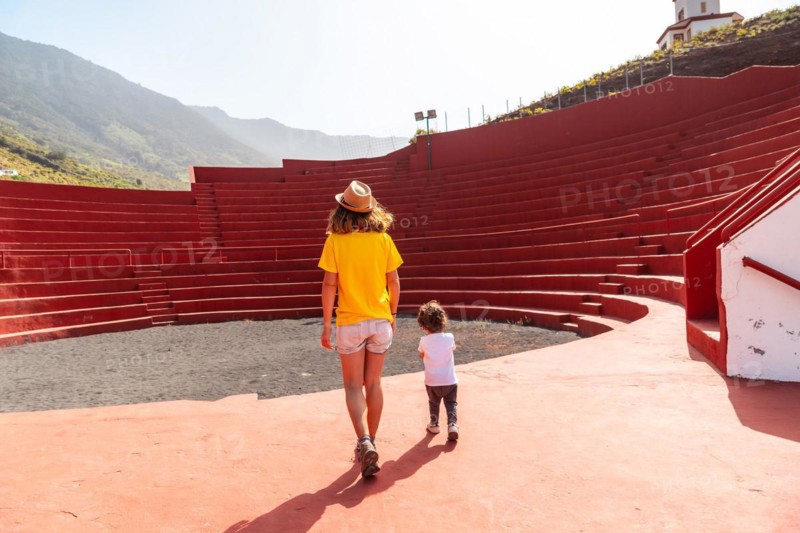 Visiting the amphitheater next to the church of Nuestra Senora de Candelaria in La Frontera in El Hierro