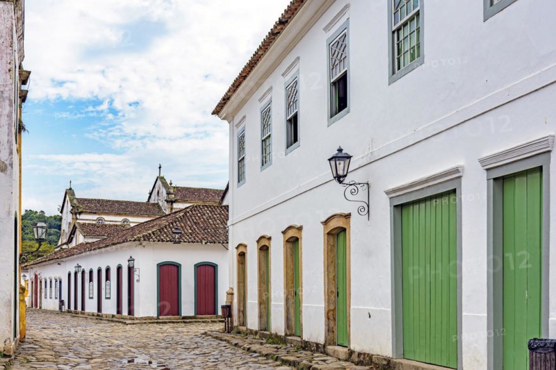 Old streets of the famous city of Paraty on the coast of the state of Rio de Janeiro and founded in 1667 with its colonial-style houses and cobblestones