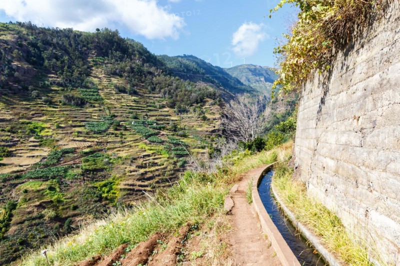 Hiking trail along the Levada Nova Hike hiking on Madeira Island