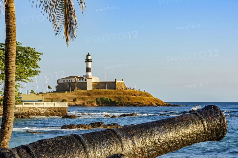 Old cannon and the Barra Lighthouse