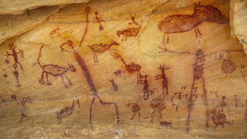 Rock art painting at Pedra Furada