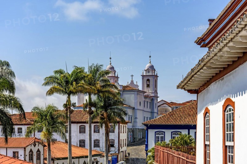 View of the historic center of the city of Diamantina with its colonial-style houses