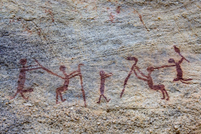Rock art painting at Pedra Furada