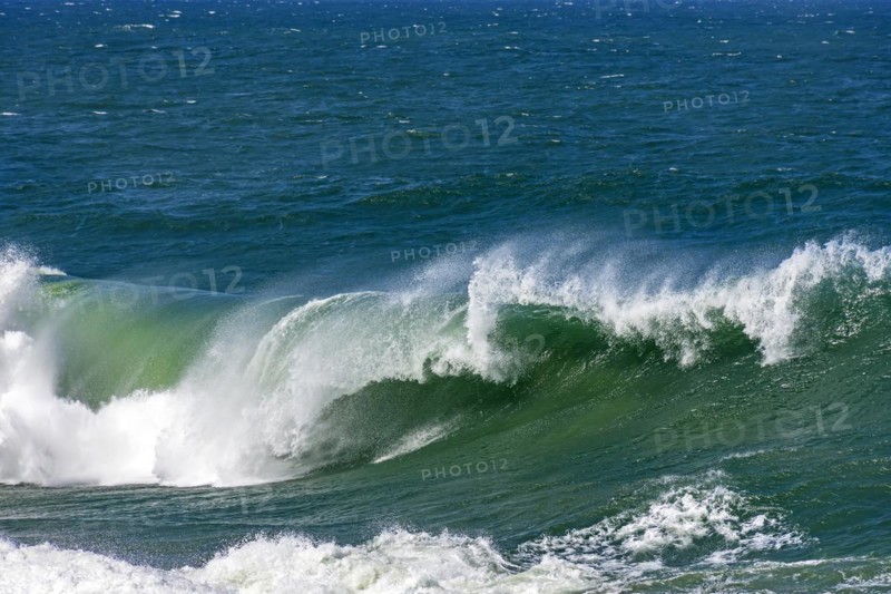 Strong wave breaking hard in the sea waters of Ipanema beach in Rio de Janeiro