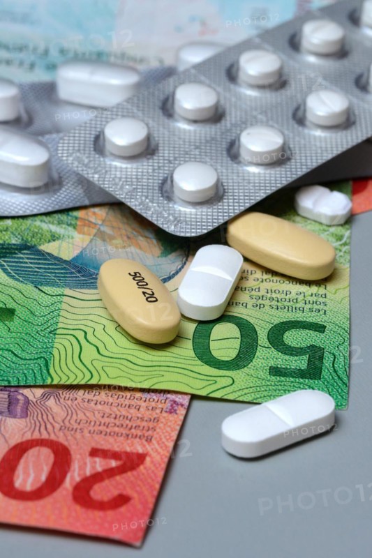 Swiss banknotes and medicines