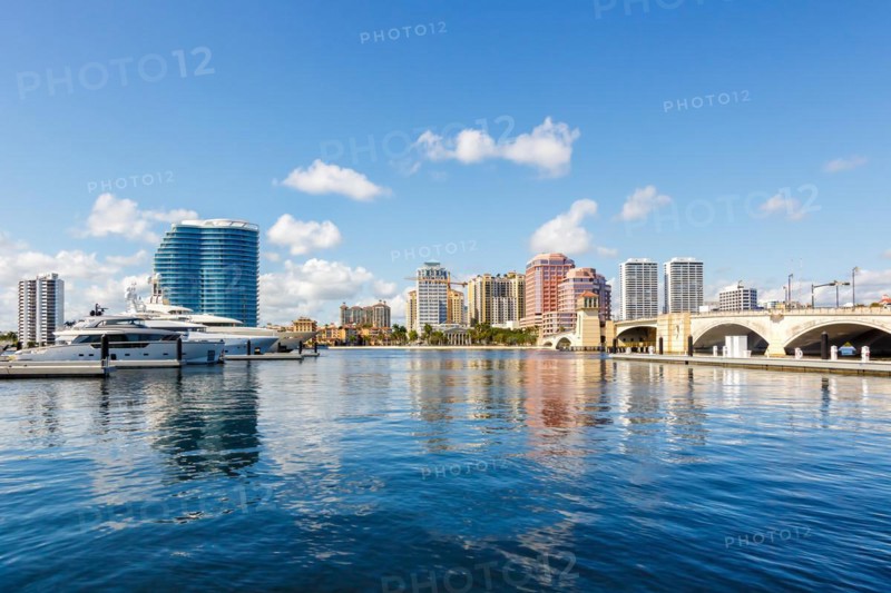 Royal Park Bridge with Marina Skyline in West Palm Beach