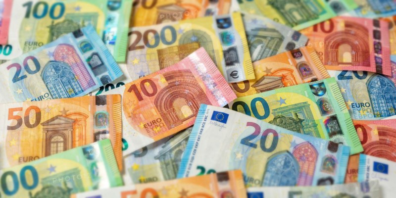 Euro banknotes save money finance background banner pay pay banknotes in Stuttgart