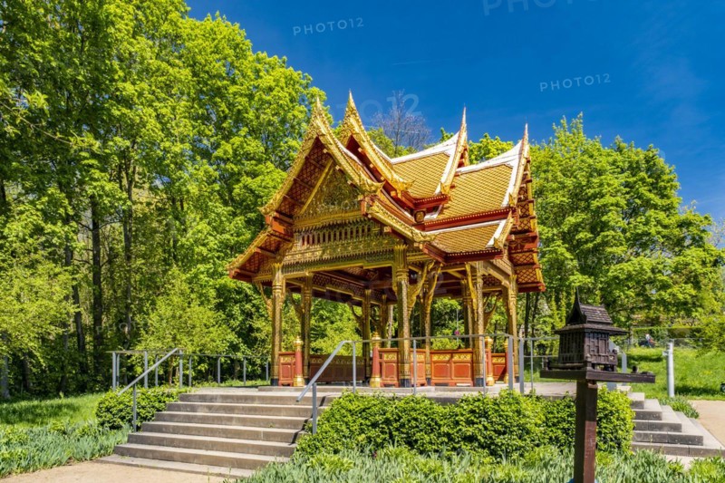 Siamese Temple Sala-Thai II in the spa gardens of Bad Homburg vor der Hoehe