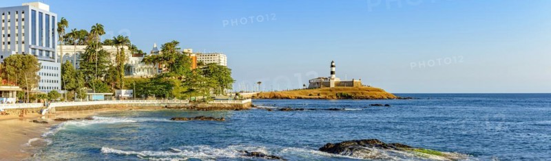 Panoramic image during the afternoon of the Barra lighthouse
