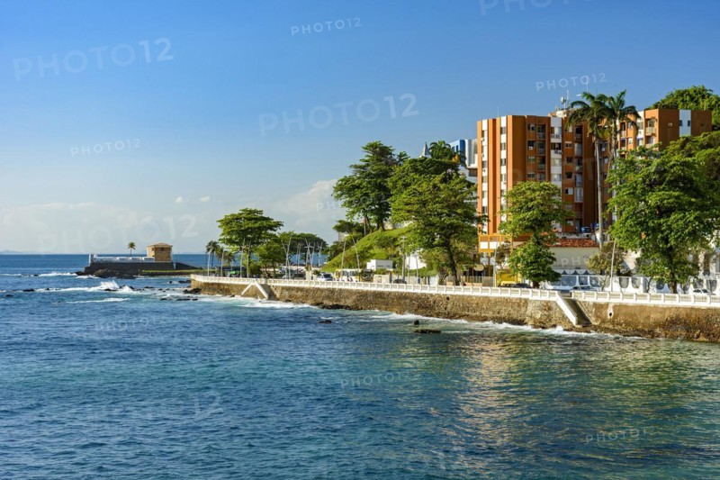 Famous avenue in the city of Salvador in Bahia on the edge of the sea in one of the main tourist spots in the city