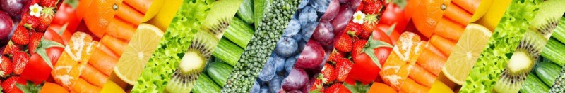 Fruit and vegetables background fresh fruit berries fruit as banner collage in Stuttgart
