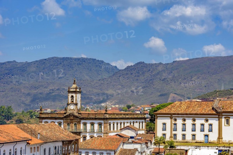 View from the top of the historic center of Ouro Preto with its houses