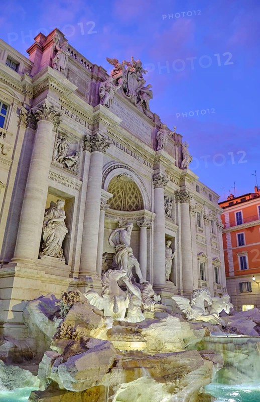 Illuminated Trevi Fountain