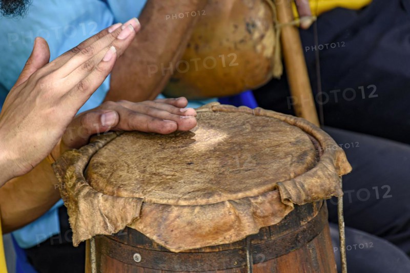 Ethnic drums used in religious festival in Lagoa Santa